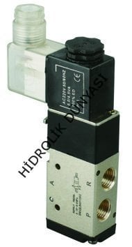3/8 - 3/2 Tek Bobinli Normalde Kapalı Pnömatik Yön Kontrol Valfi 220V