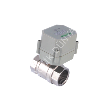 2 /2 Yollu On-Off 2 Kablolu Timer Kontrollü  Mini Motorlu Pirinç Küresel Vana - Duravis