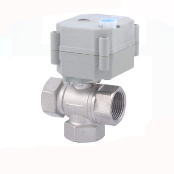 3/2 Yollu Dikey Tip T-Port Mini Motorlu Pirinç Küresel Vana - Duravis