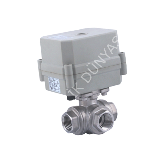 3/2 Yollu L Port Mini Motorlu Paslanmaz Küresel Vana - Duravis
