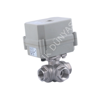 3/2 Yollu L Port Mini Motorlu Paslanmaz Küresel Vana - Duravis