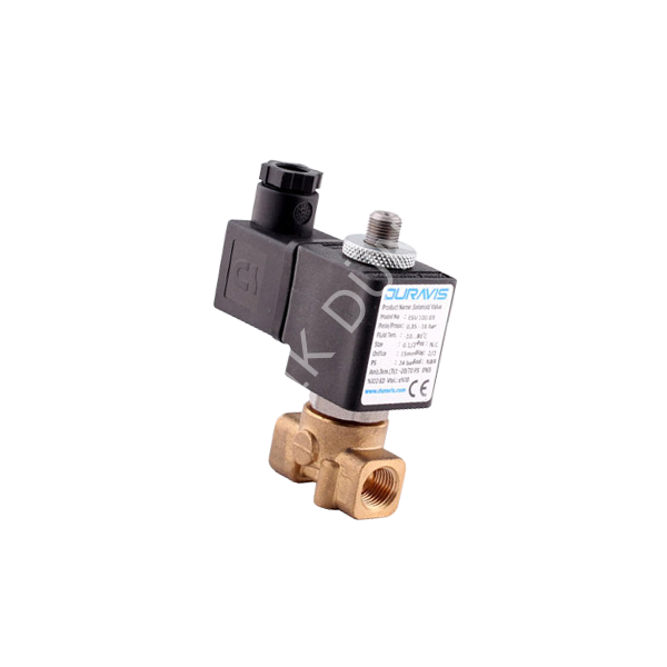 ESV-506 Serisi - Normalde Kapalı Direk Çekmeli 3/2 Yollu 1/8''...1/4'' Solenoid Valfler