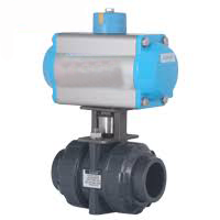 440/441 Serisi 2/2 Yollu On-Off Dişli U-PVC Küresel Vana Çift Etkili - 1 1/4''