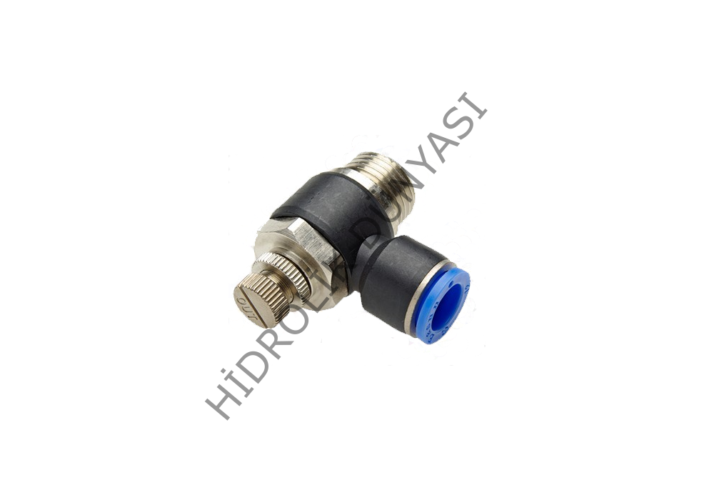 Pnömatik Dirsek Hız Ayar Nipel 1/4 - 8 MM