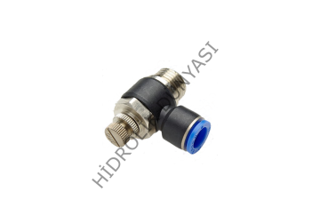 Pnömatik Dirsek Hız Ayar Nipel 1/4 - 8 MM